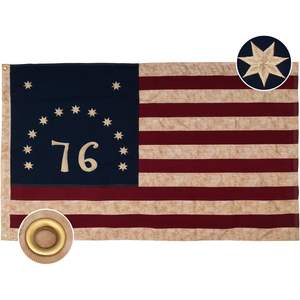 American 1776 Betsy Ross Tea-Stained 3X5 Ft Outdoor Heavy Duty <b>Flag</b> Luxury 13 Star Historical USA Vintage Made of Durable Cloth - Product Image 6