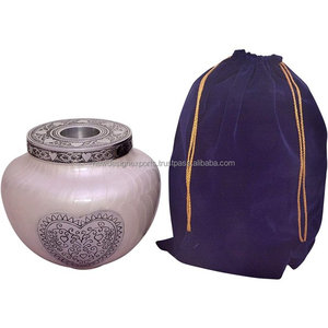 โกศที่ระลึกโมเดิร์นวันที่6X5,เทียนขาวเผาโกศแสดงที่บ้านหรือสำหรับฝังศพสำหรับขี้เถ้ามนุษย์ผู้ใหญ่ - Product Image 3