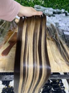 Los mejores paquetes de cabello recto de hueso de piano al por mayor de Vietnam, pelucas de cabello humano virgen para mujeres negras cabello crudo - Product Image 5