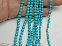 Boules rondes lisses de turquoise de belle au bois dormant stabilisées par Arizona naturel couleur de pierre bleue de taille de 3mm