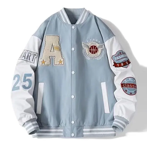 Diseño personalizado Hombres Mujeres Universidad Chaqueta de béisbol para los hombres Lana Cuerpo Mangas de cuero Letterman Varsity Chaquetas - Product Image 4