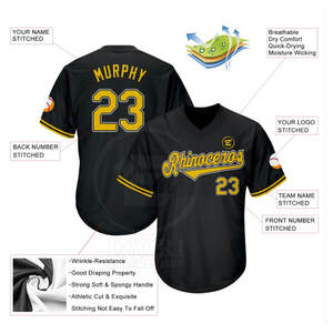 Vêtements de sport, maillot de baseball uni, séchage rapide, coupe ajustée, col en V pour homme, 100% polyester, personnalisable, haute qualité, 220g - Product Image 3