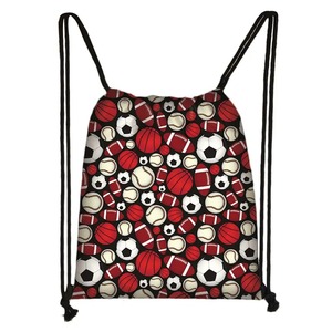Football Soccer Basketball Baseball Print Backpack Men <b>Drawstring</b> <b>Bags</b> Outdoor Storage <b>Bags</b> for Travel <b>Shoes</b> - Product Image 2