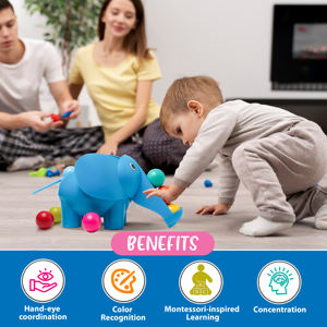 ของเล่นช้างพลาสติกแบบโต้ตอบสำหรับเด็กพร้อมลูกบอลเพื่อการเรียนรู้และพัฒนา - Product Image 5