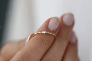 Bague de mariage en or jaune 14K de haute qualité empilable Marquise Lab Grown Diamond Eternity Rings pour femmes Matériau principal en or 18K - Product Image 4