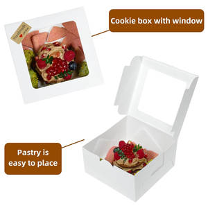 Custom Wholesale Eco Friendly Food Packaging <b>White</b> Square <b>Cardboard</b> <b>Box</b> Windowing for Sandwich Biscuit Muffin Takeout Containers - Product Image 3