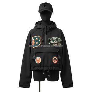 Chaqueta Softshell para mujer, tela elástica de poliéster Spandex, parche personalizado, logotipo bordado, a prueba de viento, chaqueta Softshell para mujer al aire libre - Product Image 1