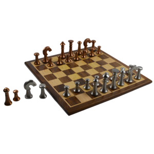 Tablero de juego de ajedrez de madera decorativa con diseño de acabado brillante Jugadores de juego de ajedrez Decoración Diseño de metal de aluminio Jugadores de juego de ajedrez - Product Image 3