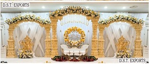 Décor de scène professionnel en fibre de verre durable de taille personnalisée pour grand mariage indien Manavarai Shiv Shakti Sanatani - Product Image 5
