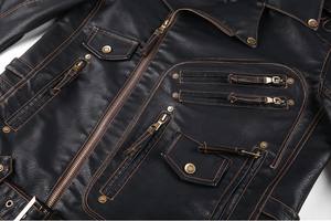 Color personalizado 100% chaquetas de cuero para hombre cómodo y duradero moto elegante cuero personalizado chaquetas de cuero delgadas - Product Image 4