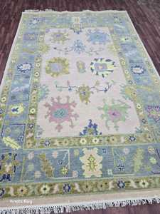 Tapis turc haut coloré moderne tricoté à la main en laine 9x12 tapis de salon bleu blanc haut traditionnel marine corail 8x10 ensembles - Product Image 4