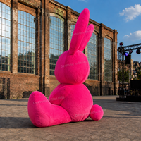 Grand lapin gonflable géant en peluche rose pour événements intérieurs/extérieurs, fêtes de Noël, présentations en centre commercial