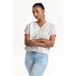 เสื้อเชิ้ตผ้าป๊อปลินสีครีมลำลอง 224-217-030 ดีไซน์เรียบง่ายทันสมัย - Product Image 4