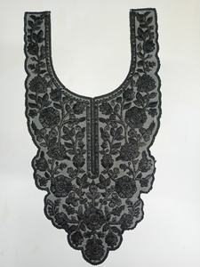 Majestic <b>Net</b> <b>Fabric</b> Indian Wear Gown Saree Kurti Blouse Tailoring Elegant Sequin Embroidery Patches with Neck Collar Handcrafted - Product Image 4