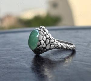 Bague en argent sterling 925 massif de forme ovale avec pierre de fraise, design unique, cadeau pour anniversaire, mariage, fête, design turc pour femmes - Product Image 6