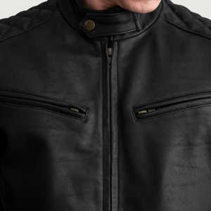 Chaqueta de invierno para hombre de diseño superior con cuello levantado manga completa 100% cuero de alta calidad personalizable precio razonable - Product Image 5