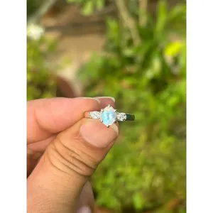 925 Silver Rainbow Moonstone <b>Adjustable</b> <b>Ring</b> Trendy Rose Gold Plated Stainless Steel Inlay 18K Plating Color for Engagement - Product Image 1