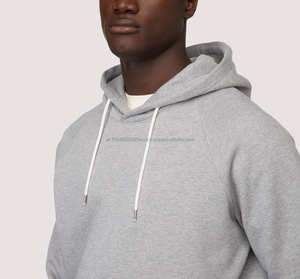 Sweat à capuche en polaire à manches longues gris basique pour homme, vêtement de rue chaud d'hiver avec capuche à cordon de serrage, motif imprimé, 100% coton - Product Image 6