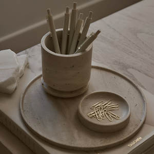 Travertine Pen Holder Desk Organizer Elegant <b>Stone</b> Design for Office & Home Decor Durable & Stylish Today <b>Hot</b> Sell Product - Product Image 2