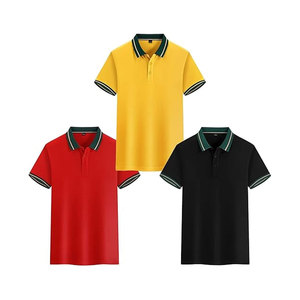 Manches courtes personnalisées de style solide pour les hauts de t-shirts polo Conception de texte et de logo personnalisable décontractée - Product Image 1