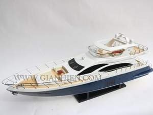 Gia Nhien Fabricant Approuvé Conception Personnalisée quantité minimale de commande Basse YACHT À MOTEUR AZIMUT 82-COQUE BLEUE PEINTE-BATEAU DE VITESSE EN BOIS - Product Image 5