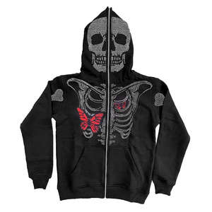 Offre Spéciale joint hip hop à capuche lettre amour chaud diamant strass pull pull ample polaire à capuche - Product Image 4