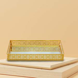 Bandeja decorativa para servir café con espejo elegante Venta caliente Forma hecha Espejo de alta calidad y mesa de metal decorativa para bodas - Product Image 4