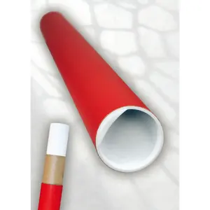 Tube en papier kraft recyclable 1,5 x 750 x 50 mm, tube d'expédition rouge pour cadeaux, cylindre en carton pour usage artisanal - Product Image 1