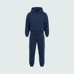Servicio OEM, Conjunto de Sudadera con Capucha y Pantalones Holgados Transpirables en Colores Sólidos, Estilo Urbano de Invierno, Unisex, Chándal de Moda - Product Image 4