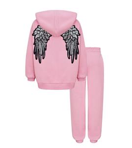 ชุดวอร์มแฟชั่นสำหรับผู้ชายชุดออกกำลังกายผ้าฝ้าย100% สีชมพูออกแบบได้ตามต้องการ - Product Image 6