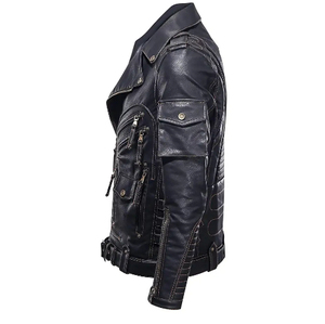 Nouvelle arrivée de veste en cuir PU de couleur unie sur mesure pour hommes, hiver, à capuche avec tissu tricoté, taille XL, logo à l'avant-OEM - Product Image 2