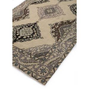 พรมขนสัตว์ถักมือสีเบจและสีน้ำตาล ขนาด 9x12 ฟุต รุ่น Pae-172 ลายเหรียญตรา สำหรับตกแต่งบ้าน ห้องนั่งเล่น หรือทางเดิน - Product Image 2