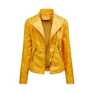 Estilo nueva chaqueta recortada de cuero para mujer adelgazante eficaz para ropa de motocicleta de moda informal - Product Image 1
