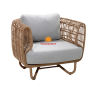 Chaise en rotin naturel bon marché Intérieurs Meubles Sièges Chaise de salon faite à la main Chaise de jardin Cour Fauteuil de salon simple