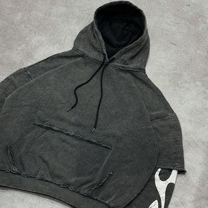 ผู้ผลิตเสื้อฮู้ดดี้โอเวอร์ไซส์แบบซักหนัก สไตล์วินเทจ พิมพ์ลายสตรีทแวร์ คุณภาพสูง ขายส่ง - Product Image 4