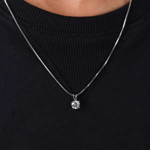 Custom Design Luxurious Minimal 14KT <b>Solid</b> <b>Gold</b> Plated round Cut Lab Grown Diamond <b>Pendant</b> New Trendy Classic Style - Product Image 5