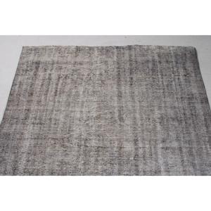 พรมวินเทจสไตล์ตุรกี ขนาดใหญ่ 4.9x9.4 ฟุต พรมลายกราฟิกสีเทา - Product Image 5