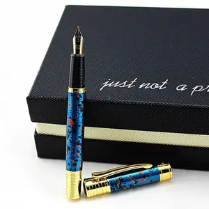 Premium Light Grey Gold Plated Fountain <b>Pen</b> Luxury Corporate Gift Multi-color Ink for Writing Finance Individual Box Packaging - Product Image 1