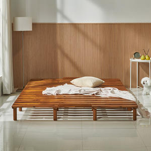 Taille matérielle naturelle de lit en bois solide d'acacia diverse pour la conception moderne de matelas épais - Product Image 2