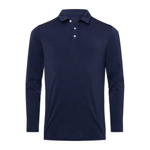 OEM Men's Business for Polo Shirts T-shirts de golf pour jeunes d'âge moyen T-shirts à manches longues respirants en tricot Design solide T-shirts pour hommes - Product Image 5