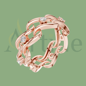 Anillo de compromiso solitario elegante de 10K para novia - Product Image 1