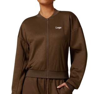 PRO ENTERPRISES Women's Breathable Canvas Sheep Skin Zip-Up Bomber Jacket 100% Polyester Winter Sportswear Activewear Full - Product Image 1