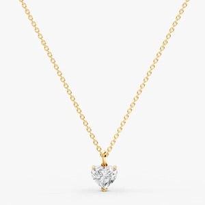 Diamante cultivado en laboratorio de 0.72 quilates con corte en forma de corazón, colgante clásico solitario en forma de corazón EF-VVS2 en oro macizo de 14K para la fabricación de joyas. - Product Image 5