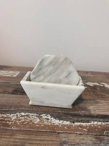 Juego de Posavasos de Mármol Blanco Vintage, Posavasos de Piedra Natural Hechos a Mano, Decoración Elegante para el Hogar - Product Image 4