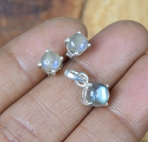 925 argent Sterling classique boucles d'oreilles pendentif ensemble Boho Style fait à la main Labradorite pierres précieuses bijoux pour les mariages fêtes - Product Image 6