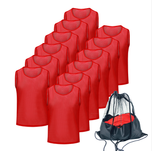 Chalecos de Entrenamiento de Fútbol de Malla Transpirable sin Mangas con Número Personalizado de Poliéster en Oferta - Product Image 1