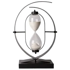 Venta al por mayor artesanía regalo gran marco de metal antiguo fábrica al por mayor lujo reloj de arena de cristal 24 horas 10 minutos reloj de arena - Product Image 6