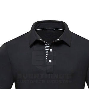 Venta al por mayor de calidad superior de los hombres 100% algodón para los polos de diseño de patrón sólido con el mejor material de contraste de color de punto - Product Image 5