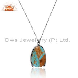 Natural Kingman Turquoise Collection: Pendent With <b>Necklace</b> 925 Sterling Silver <b>Jewellery</b> Manufacture Supplier - Product Image 2