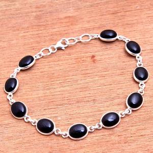 Gorgeous Solid 925 Sterling Silver <b>Black</b> <b>Onyx</b> Oval Shape Gemstone Handmade Fine Silver <b>Bracelet</b> Jewelry Sterling Silver Jewelry - Product Image 2